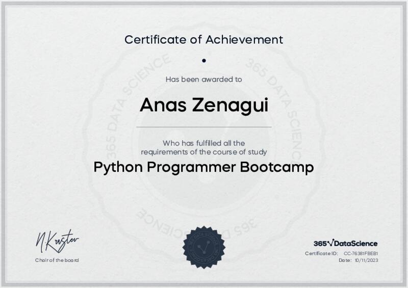 Python Programmer Bootcamp